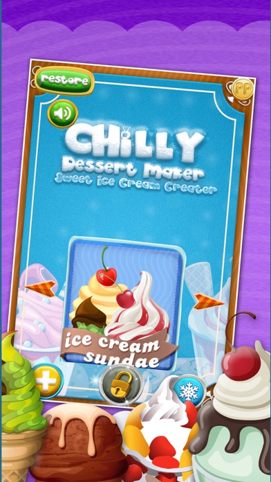 A+ CHILLY DESSERT MAKER &AMP; SWEET ICE CREAM CREATOR - CONE, SUNDAE, &AMP; SANDWICH 1.0 IOS