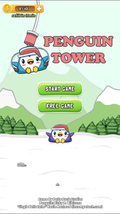 Penguin Tower: Bird Stack FREE - Build a pillar with penguins to reach the sky game