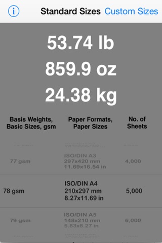 Paper Weight Calculator - náhled