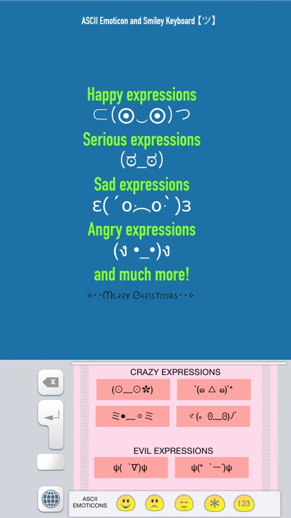 ASCII Emoticon & Smiley Keyboard (emoji emotes faces expressions and emotions) screenshot-4