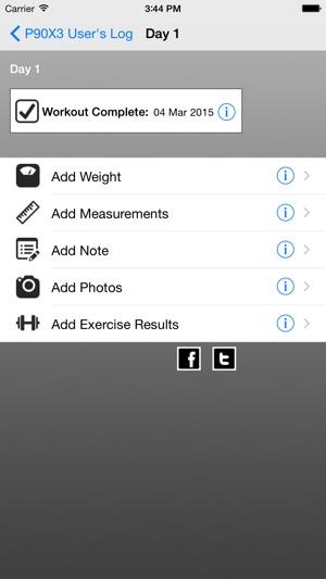 Log For 90 Day 30 Min Workout