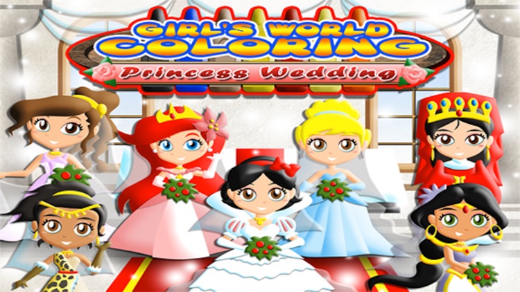 Princess Wedding Coloring World -  My First Bride Fingerpaint Color and Emoji Sticker Book (PRO) screenshot-0