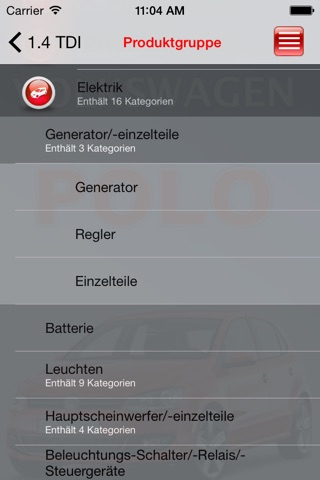 Каталог  запчастей VW Polo screenshot 2