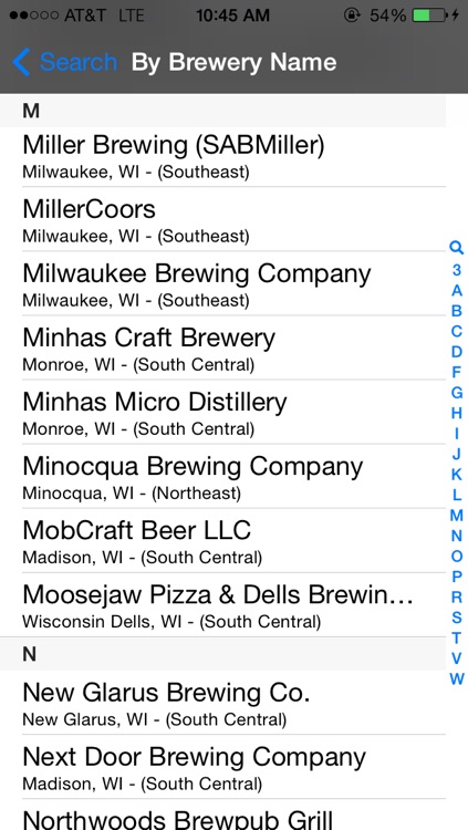Wisconsin Brewery Beer Finder