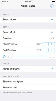video+music - add music to video (for instagram & vine, etc.) iphone screenshot 3