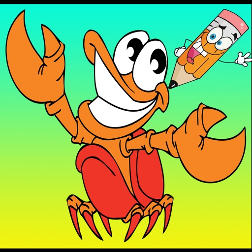 Learn Painting Shrimps and Crabs on Coloring Book Icon