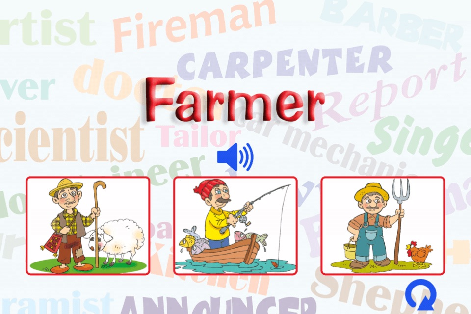 English Basic Concepts 4 - Professions for Kids. Pick the right answer! screenshot 2