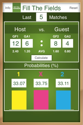 Bet Wizard Lite - Calculate and predict the outcome of a football game screenshot 2