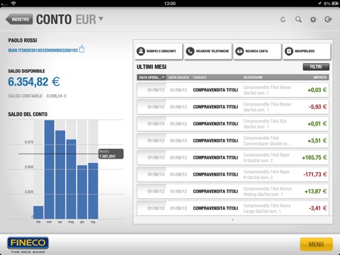 Fineco per iPad screenshot 2