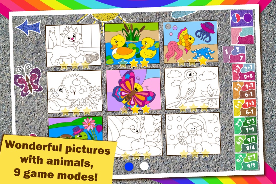 Colorful math «Animals» — Fun Coloring mathematics game for kids to training multiplication table, mental addition, subtraction and division skills! screenshot 4