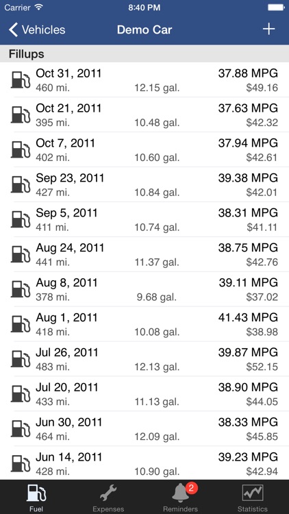 CarXpenses - MPG, Fuel Economy & Service screenshot-3