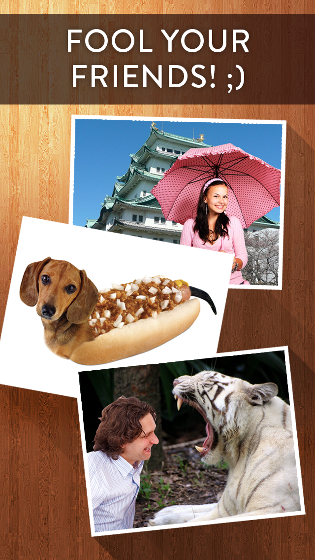 Screenshots of Cut Me In - Easy to use Photo Chop Background Adjuster to Superimpose yr images by Applause - not affiliated with Photoshop in any way! for iPhone