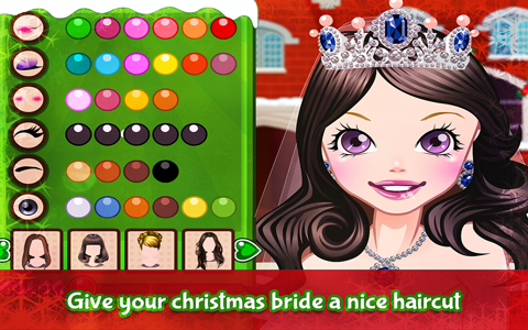 Christmas Brides – Supermodel Girl Game for girls who like beauty, style and models in Christmas wedding style screenshot 2