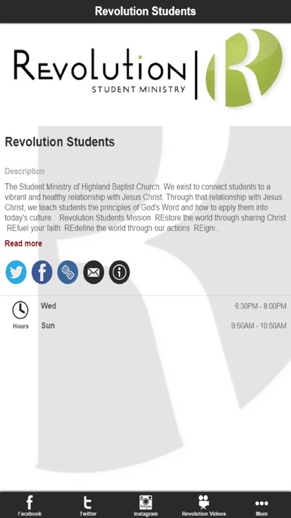 Revolution Student Ministry app