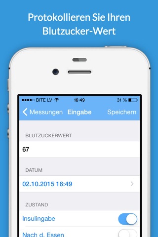 Dein Diabetes-Tagebuch - Protokollieren Sie Ihren Blutzucker screenshot 2