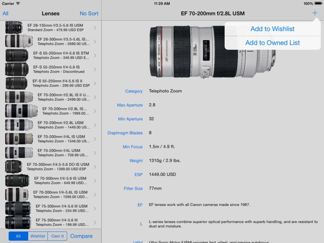 Canon Lenses+(圖2)-速報App