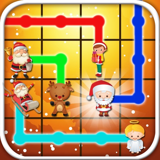 Santa Draw Christmas Line -Connect The Colors And Match Free