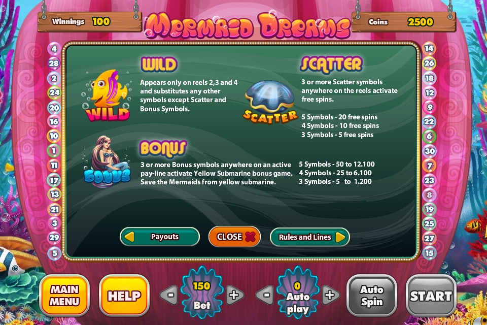 Mermaid Dreams Slot screenshot 3