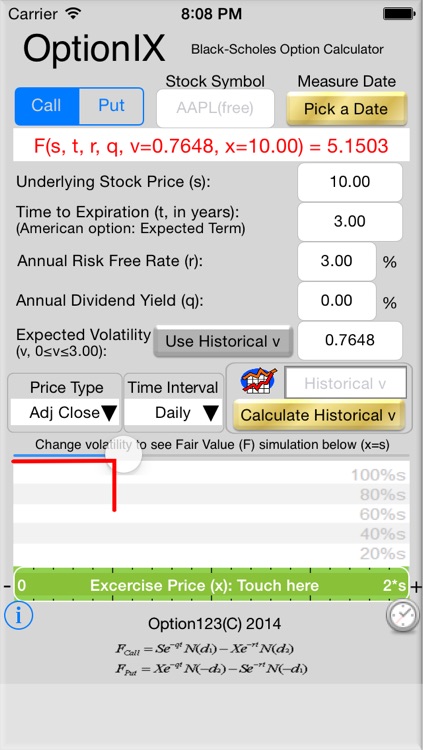 Black-Scholes Option Calculator