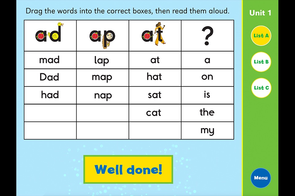 Letterland Grade One Word Sort screenshot 4