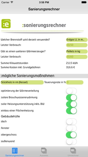 Energie- und Sanierungsrechner(圖2)-速報App