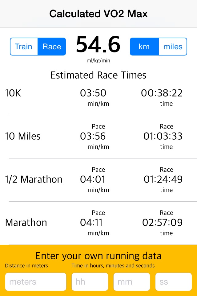 VO2max Calculator screenshot 2