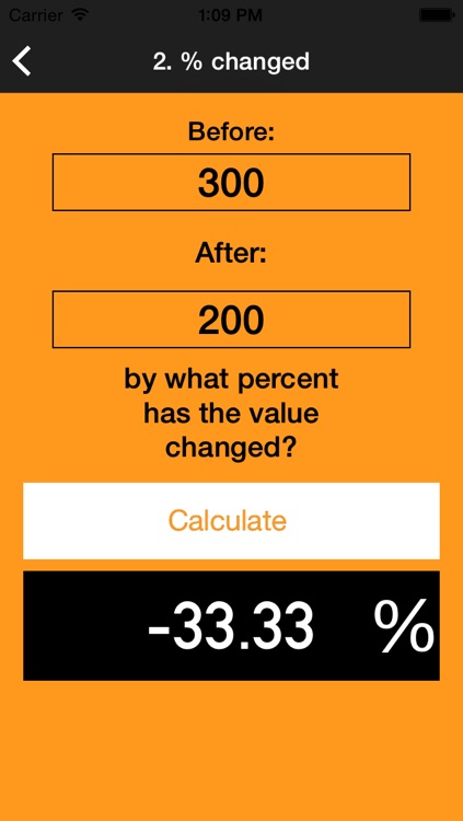 Percent Calculater : number percentage math value change calculator