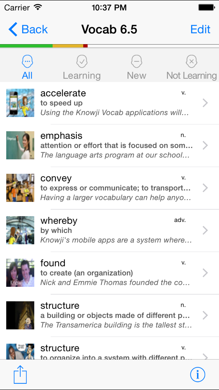 Knowji Vocab 6 Audio Visual Vocabulary Flashcards with Spaced Repetition