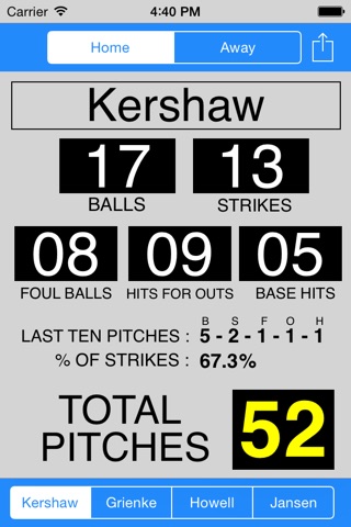 Baseball Pitch Count screenshot 2