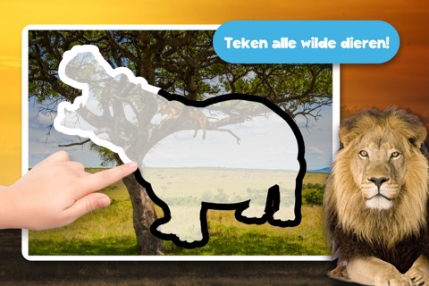 Kids Puzzle Teach me Tracing & Counting with Wild Animals Photo: Draw your own giraffe, zebra, hippo and lion and learn all about the safari screenshot 2