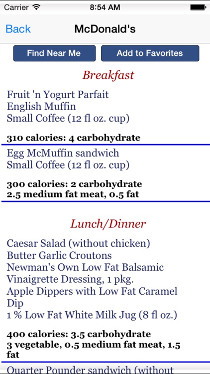 Diabetes and Eating Out - Fast Food and Blood Sugar Control App screenshot-3