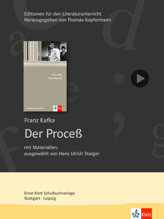 Der Proceß von Kafka -  Edition.Hörbuch  Deutsch-Lektüren zum Lesen und Hören von Klett für Oberstufe und Abitur mit Zusatzmaterialien