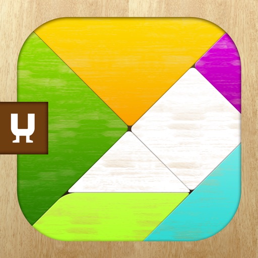 Tangram Puzzles - classic board game  with colorful shapes Icon
