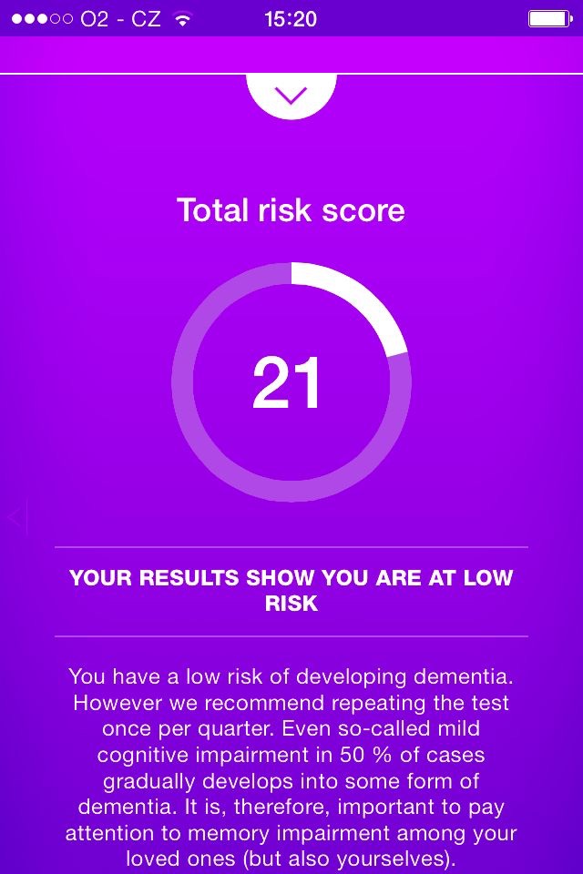 Dementia Test - risk calculator of dementia screenshot 2