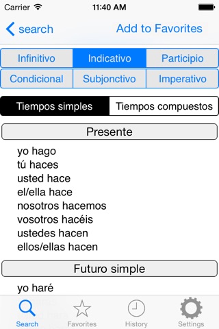 Verbole Spanish Verbs Lite screenshot 2