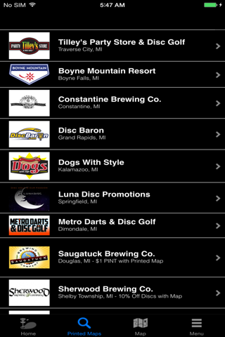 Michigan Disc Golf Travel App screenshot 2