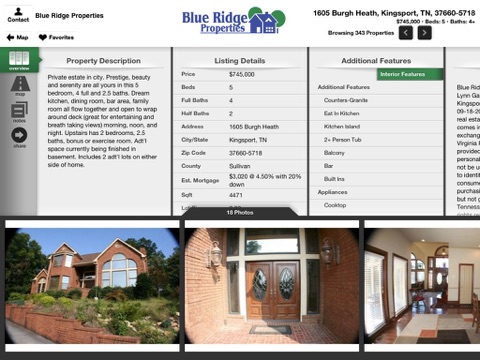 Blue Ridge Properties for iPad screenshot 3
