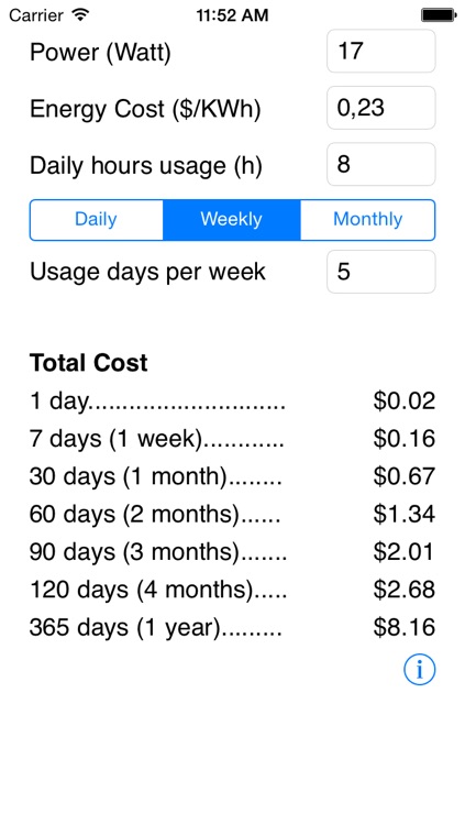 Power Cost