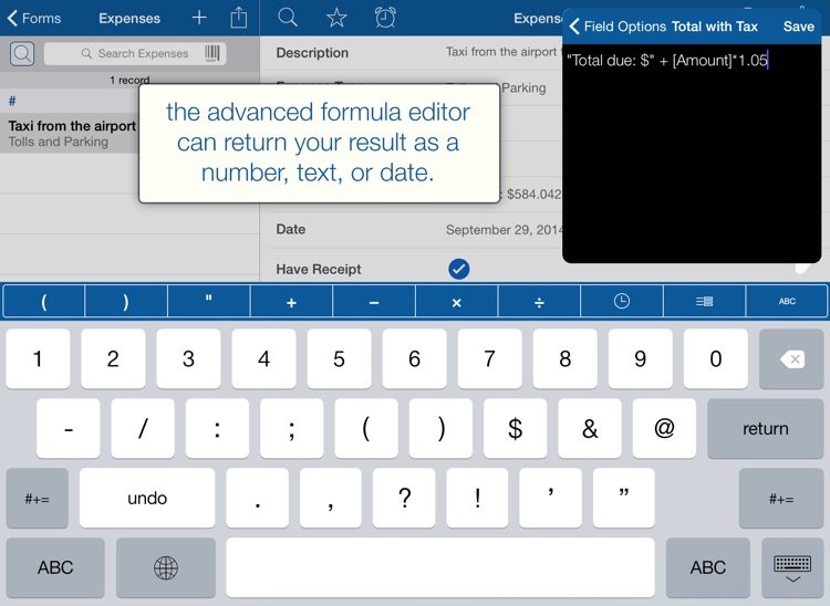 Tap Forms HD Organizer and Secure Database screenshot-4