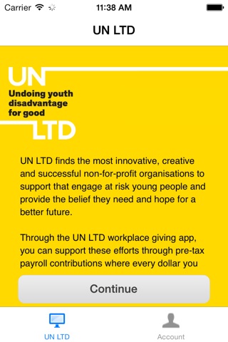 UN LTD workplace giving – donate to youth disadvantage screenshot 2