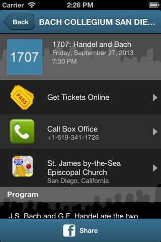 Bach Collegium San Diego screenshot 3