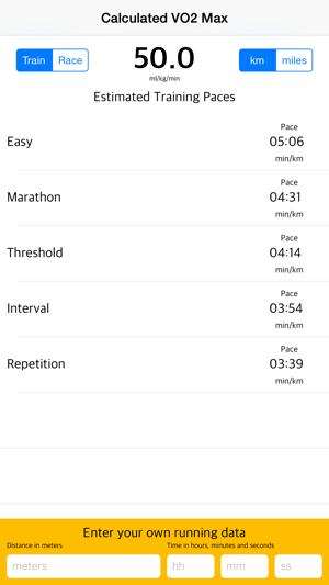 Vo2max Calculator On The App Store