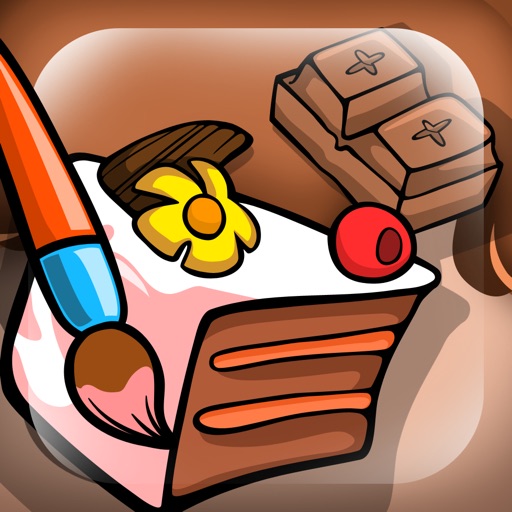 A Delicious Treat: coloring book for children with sweets icon