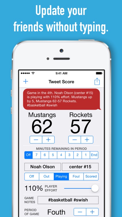 Tweet Score - Scorekeeper Scoreboard for Football Basketball Soccer Hockey