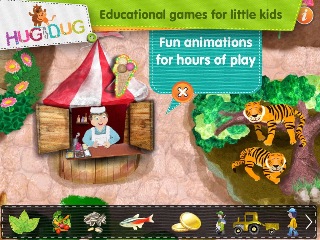 Zoo Explorer -  HugDug animals activity game for little kids. screenshot 4