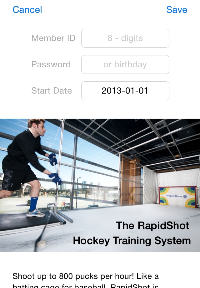 RapidShot Hockey Training Day Report screenshot 2