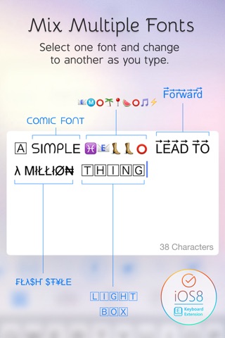 Cute Fonts Keyboard Extension FREE - Type with Cutie Fonts and Choose Beautiful Word from Suggestion Bar screenshot 4