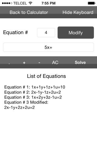 Equations Calculator screenshot 2