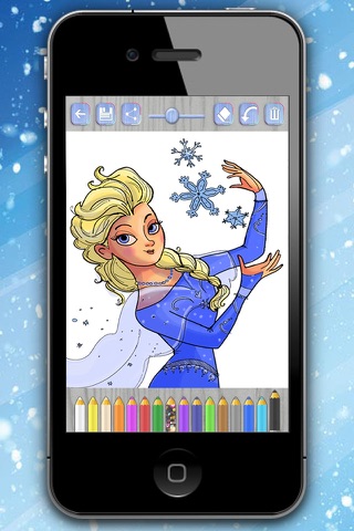 Pintar princesas de hielo mágico – dibujos para colorear - Premium screenshot 4