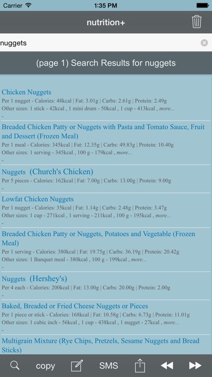 nutrition+: Food & Calorie Information and Nutritional Content